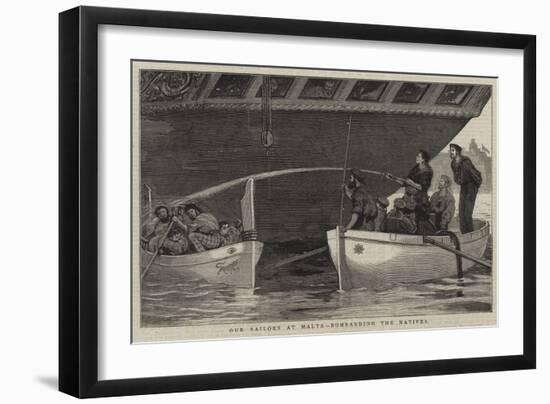 Our Sailors at Malta, Bombarding the Natives-null-Framed Giclee Print