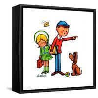 Our School Bus - Jack & Jill-Betsy Bates-Framed Stretched Canvas