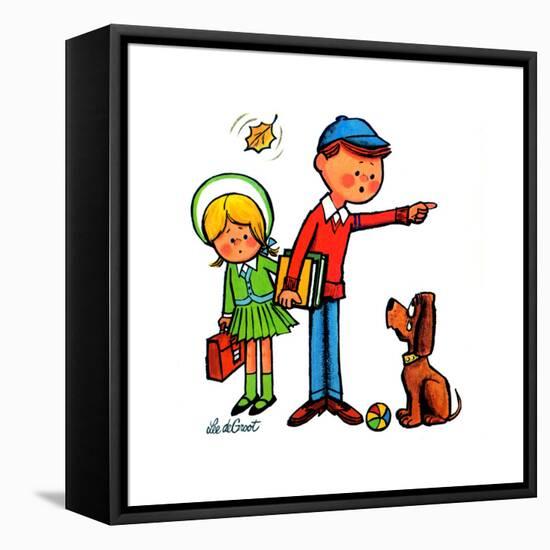 Our School Bus - Jack & Jill-Betsy Bates-Framed Stretched Canvas