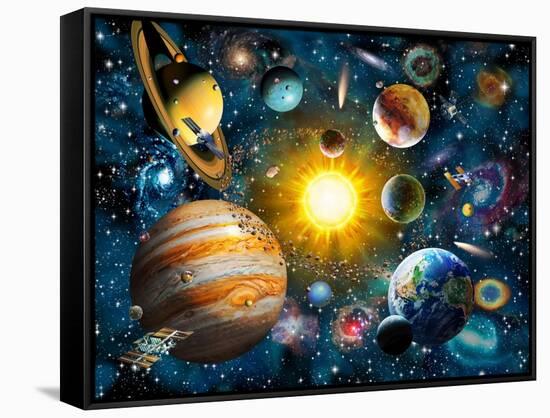 Our Solar System-Adrian Chesterman-Framed Stretched Canvas