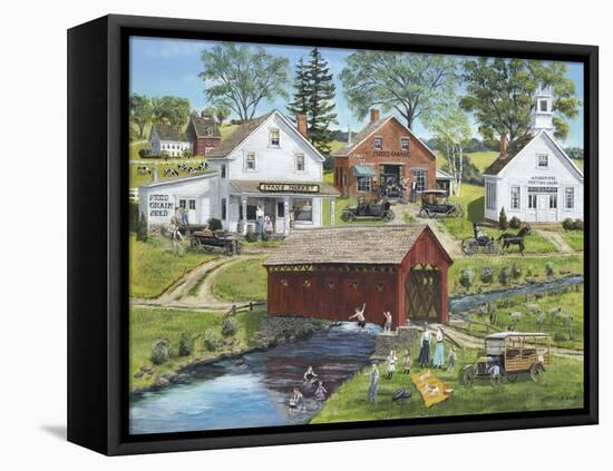 Our Town Beach-Bob Fair-Framed Stretched Canvas