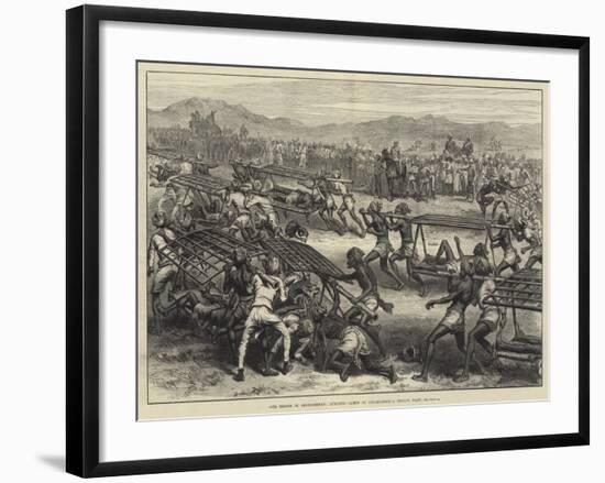 Our Troops in Afghanistan, Athletic Games at Jellalabad, a Dooley Race-null-Framed Giclee Print