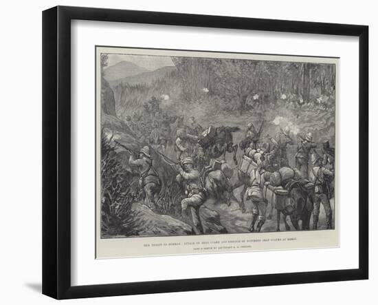 Our Troops in Burmah, Attack on Rear Guard and Baggage of Northern Shan Column at Namlu-Johann Nepomuk Schonberg-Framed Giclee Print