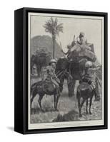 Our Troops in Burmah, Mounted Infantry with Baggage Elephants Crossing the Shan Hills-Richard Caton Woodville II-Framed Stretched Canvas