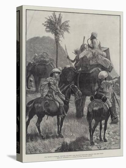 Our Troops in Burmah, Mounted Infantry with Baggage Elephants Crossing the Shan Hills-Richard Caton Woodville II-Stretched Canvas