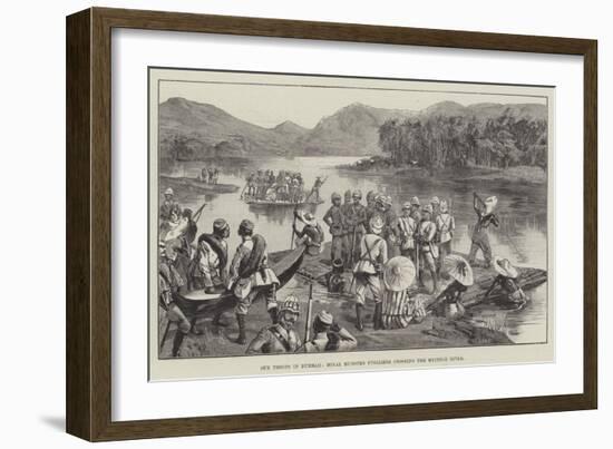 Our Troops in Burmah, Royal Munster Fusiliers Crossing the Myitnge River-null-Framed Giclee Print