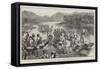 Our Troops in Burmah, Royal Munster Fusiliers Crossing the Myitnge River-null-Framed Stretched Canvas