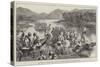 Our Troops in Burmah, Royal Munster Fusiliers Crossing the Myitnge River-null-Stretched Canvas