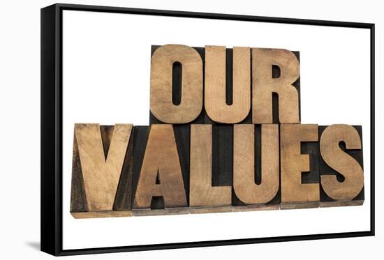 Our Values-PixelsAway-Framed Stretched Canvas