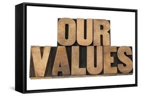 Our Values-PixelsAway-Framed Stretched Canvas