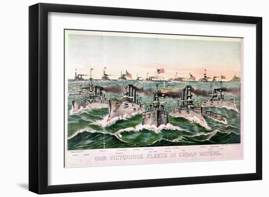 Our Victorious Fleets in Cuban Waters, 1898-null-Framed Giclee Print