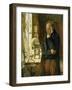 Our Village Clockmaker Solving a Problem-James Campbell-Framed Giclee Print