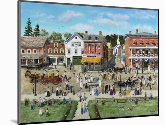 Our Village Parade 4th of July 1909-Bob Fair-Mounted Giclee Print