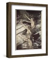 Our warning is true: flee, oh flee from the curse!', from 'Siegfried and The Twilight of Gods'-Arthur Rackham-Framed Giclee Print