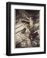 Our warning is true: flee, oh flee from the curse!', from 'Siegfried and The Twilight of Gods'-Arthur Rackham-Framed Giclee Print