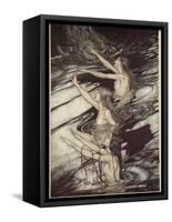 Our warning is true: flee, oh flee from the curse!', from 'Siegfried and The Twilight of Gods'-Arthur Rackham-Framed Stretched Canvas