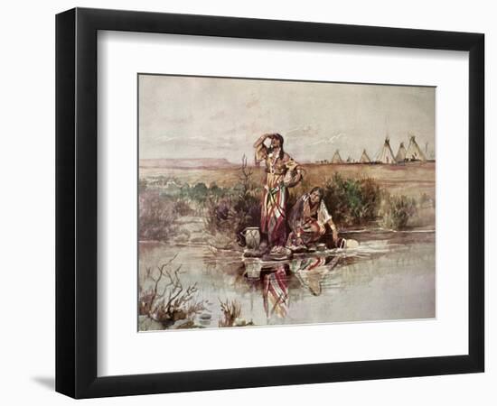 Our Warriors Return, 1895-Charles Marion Russell-Framed Giclee Print