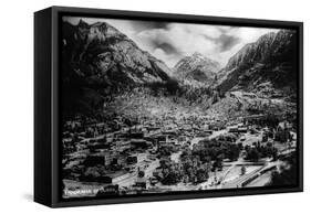 Ouray, Colorado - Panoramic View of Town, Mt Abram-Lantern Press-Framed Stretched Canvas