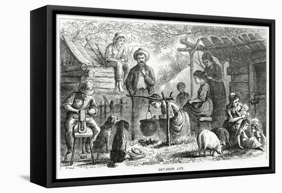 "Out-Door Life", Illustration for a Feature Story, 'A Community of Outcasts', from 'Appleton's…-null-Framed Stretched Canvas