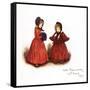 Out for a walk' by Kate Greenaway-Kate Greenaway-Framed Stretched Canvas