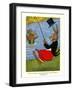 Out Leaped The Big Savage Alligator-Elmer Rache-Framed Art Print