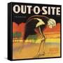 Out O Site Brand - Santa Paula, California - Citrus Crate Label-Lantern Press-Framed Stretched Canvas