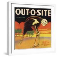 Out O Site Brand - Santa Paula, California - Citrus Crate Label-Lantern Press-Framed Art Print