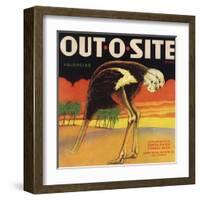 Out O Site Brand - Santa Paula, California - Citrus Crate Label-Lantern Press-Framed Art Print