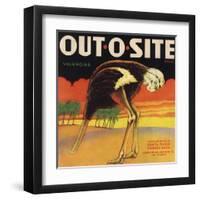 Out O Site Brand - Santa Paula, California - Citrus Crate Label-Lantern Press-Framed Art Print