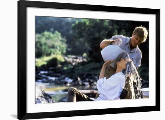 Out of Africa by Sydney Pollack with Robert Redford and Meryl Streep, 1985 (photo)-null-Framed Photo