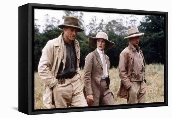 Out of Africa by Sydney Pollack with Robert Redford, Meryl Streep and klaus-Maria Brandauer, 1985 (-null-Framed Stretched Canvas