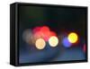 Out of focus images of emergency vehicles, police, fire trucks, etc., attending a car accident-Jan Halaska-Framed Stretched Canvas