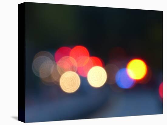 Out of focus images of emergency vehicles, police, fire trucks, etc., attending a car accident-Jan Halaska-Stretched Canvas