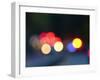 Out of focus images of emergency vehicles, police, fire trucks, etc., attending a car accident-Jan Halaska-Framed Photographic Print