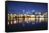 Out of Focus Portland City Skyline at Blue Hour-jpldesigns-Framed Stretched Canvas