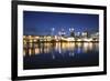 Out of Focus Portland City Skyline at Blue Hour-jpldesigns-Framed Photographic Print