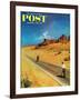 "Out of Gas," Saturday Evening Post Cover, September 2, 1961-George Hughes-Framed Premium Giclee Print