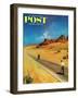 "Out of Gas," Saturday Evening Post Cover, September 2, 1961-George Hughes-Framed Giclee Print