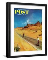 "Out of Gas," Saturday Evening Post Cover, September 2, 1961-George Hughes-Framed Giclee Print