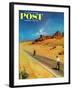 "Out of Gas," Saturday Evening Post Cover, September 2, 1961-George Hughes-Framed Giclee Print