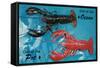 Out of Ocean, into Pot, Lobsters-null-Framed Stretched Canvas
