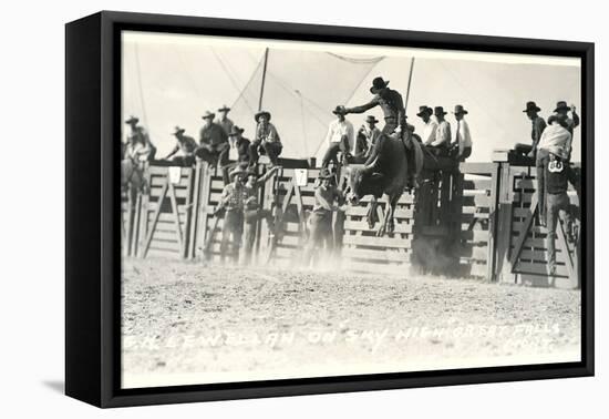 Out of the Chute, Bull Riding-null-Framed Stretched Canvas