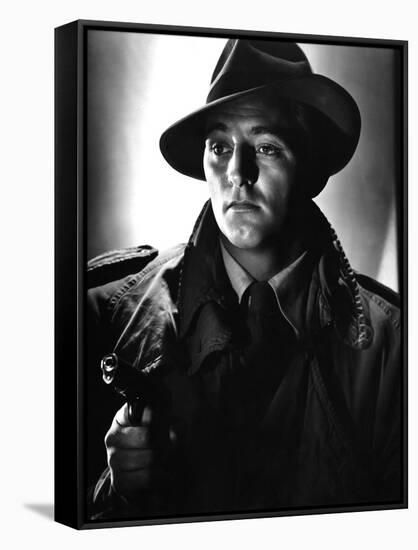 OUT OF THE PAST, 1947 directed by JACQUES TOURNEUR Robert Mitchum (b/w photo)-null-Framed Stretched Canvas