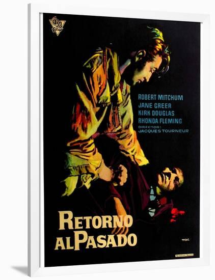 Out of the Past, Spanish Movie Poster, 1947-null-Framed Art Print