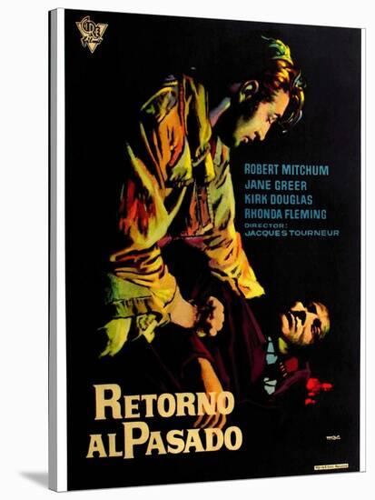 Out of the Past, Spanish Movie Poster, 1947-null-Stretched Canvas