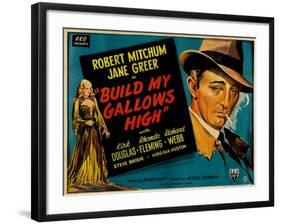 Out of the Past, UK Movie Poster, 1947-null-Framed Art Print