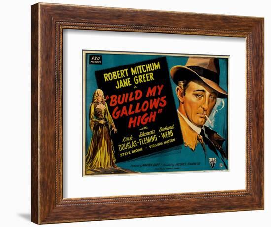 Out of the Past, UK Movie Poster, 1947-null-Framed Art Print