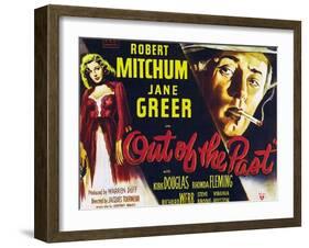 Out of the Past, UK Movie Poster, 1947-null-Framed Art Print