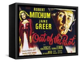 Out of the Past, UK Movie Poster, 1947-null-Framed Stretched Canvas