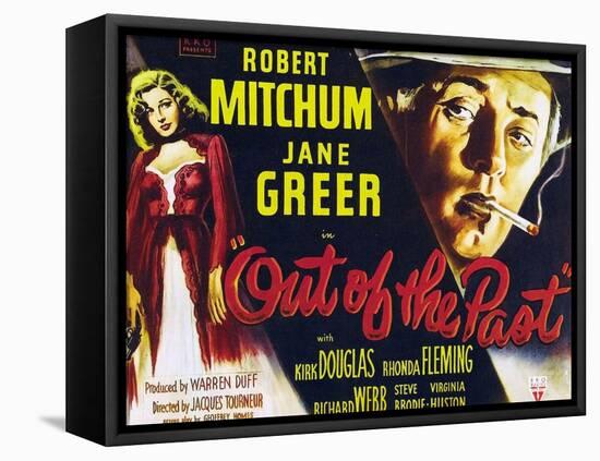 Out of the Past, UK Movie Poster, 1947-null-Framed Stretched Canvas